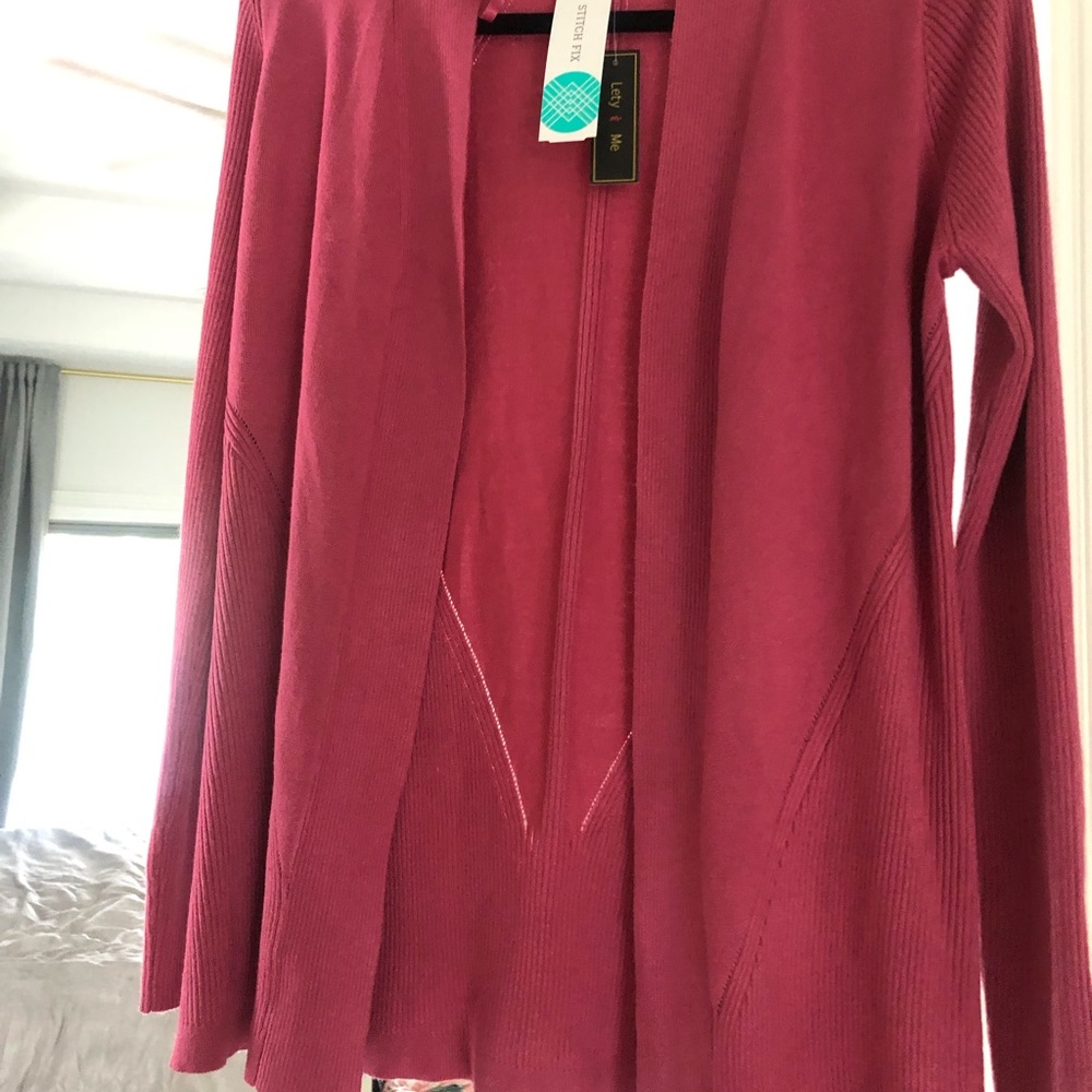 Lety & Me Oakland Ribbed Sleeve Cardigan